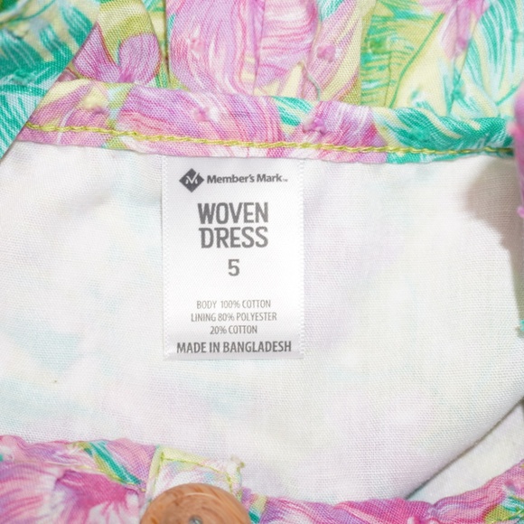 Girls Woven Hawaiin Dress 5T NWT Members Mark - Picture 4 of 6